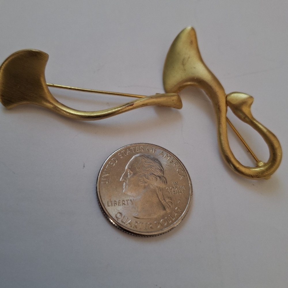Pair Of Ginko Leaf Gold Scatter Pins